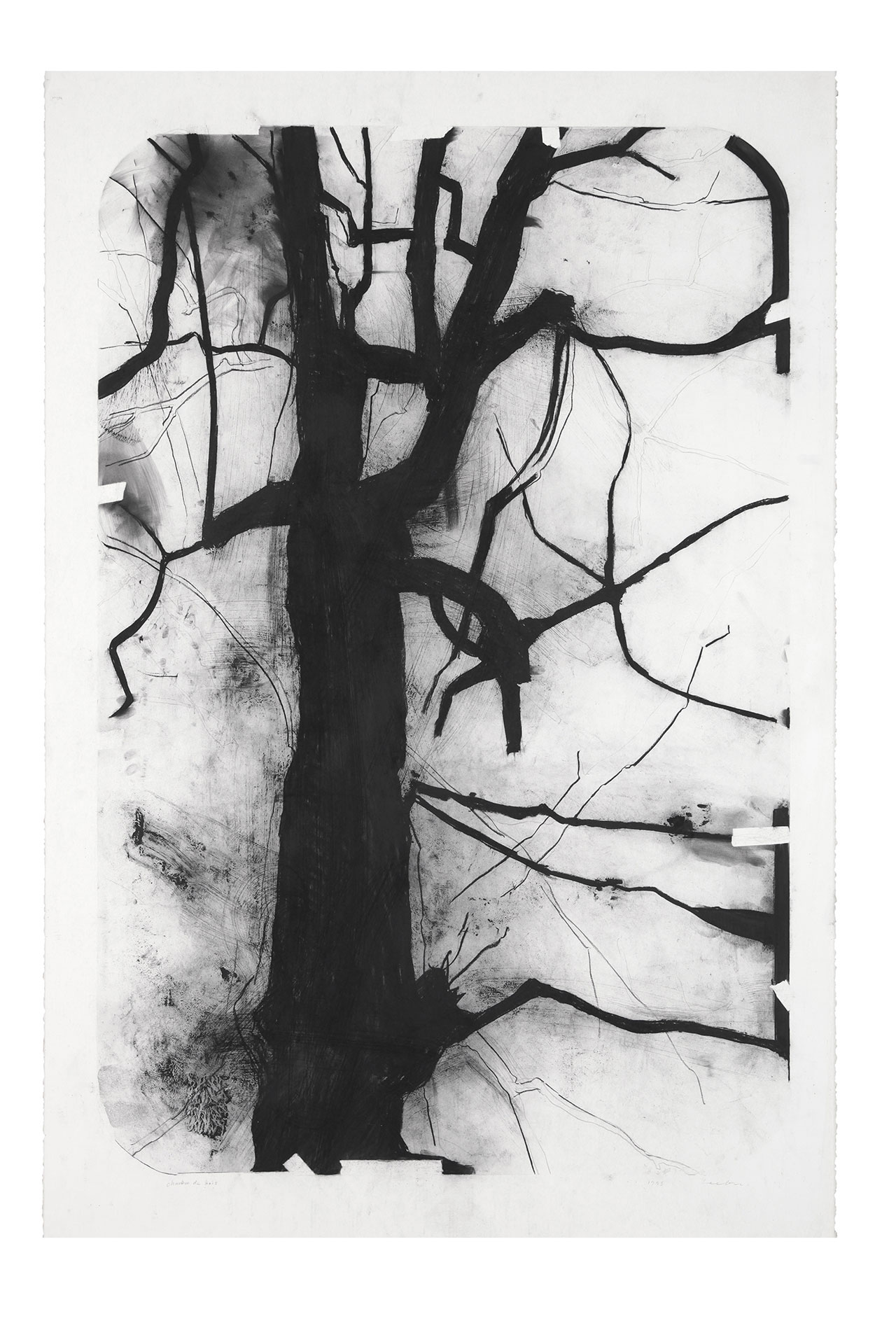 Dessin, 1997. Charcoal on paper, 145 x 114 cm. © Lee Bae.