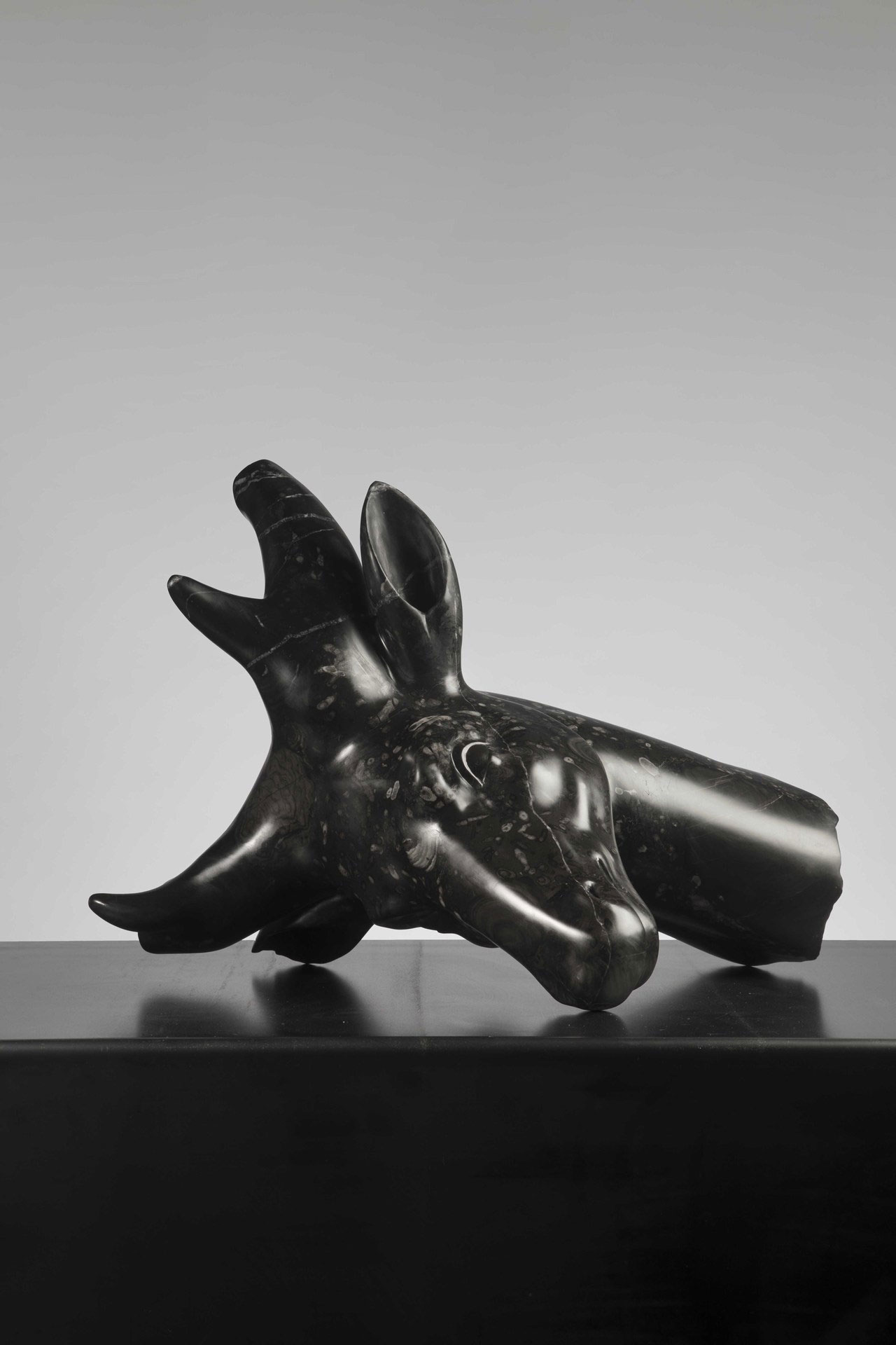 Massimiliano Pelletti, Black Deer, 2017. Black Saint Laurent marble, 39 x 55 x 40 cm.