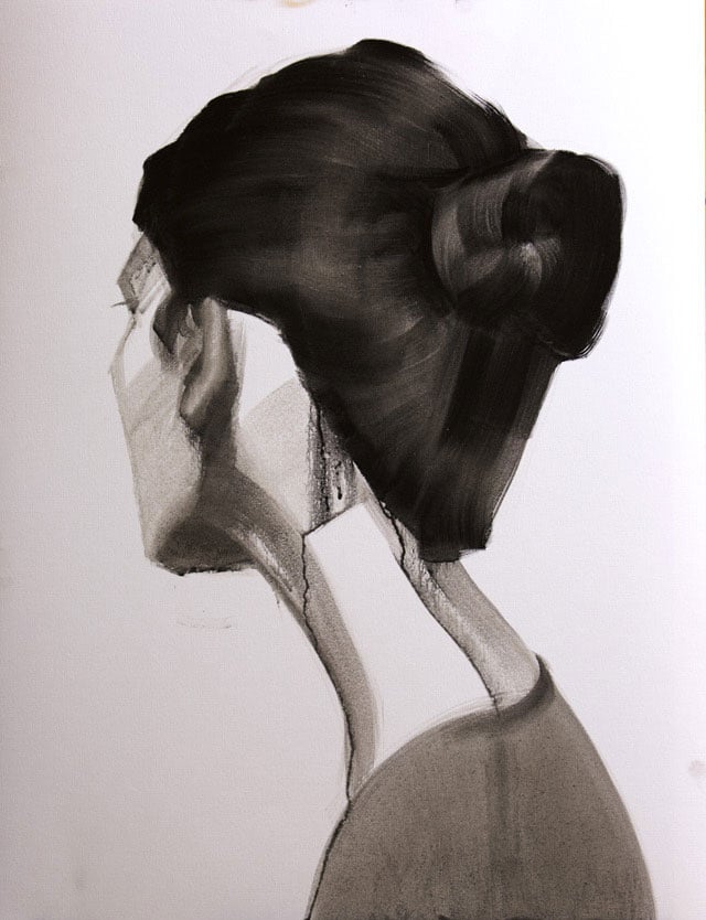 Salman Khoshroo, Sketch study, oil on paper, 50x65cm.