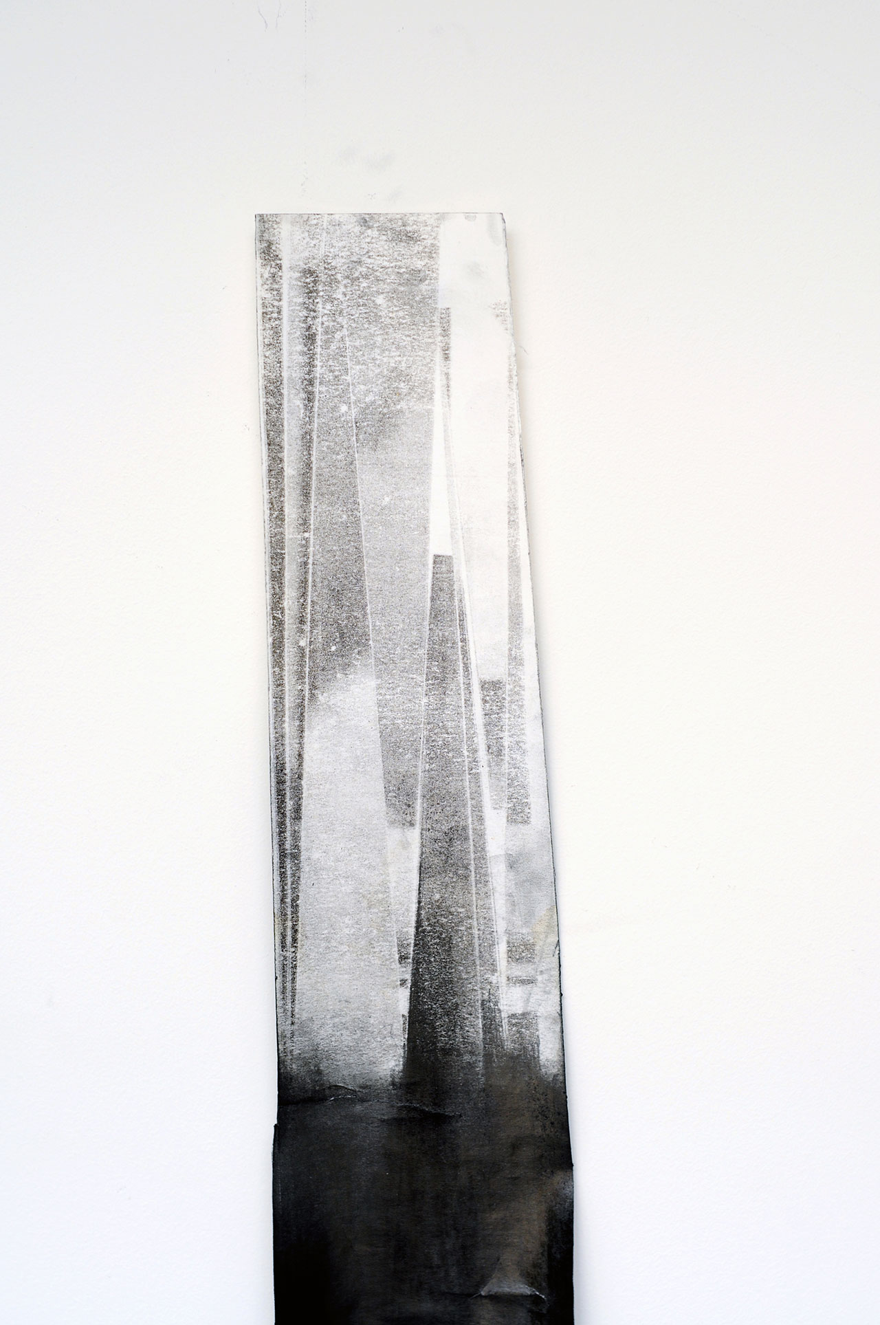 Despina Flessa, Folding landscape, graphite print and graphite on paper, 83,5 x 12 cm, 2015. Photo by Costas Christou.