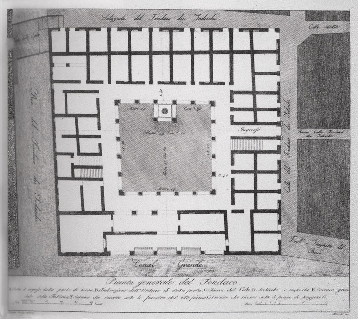 Il Fondaco dei Tedeschi, ground floor plan, 1505. Image courtesy OMA.