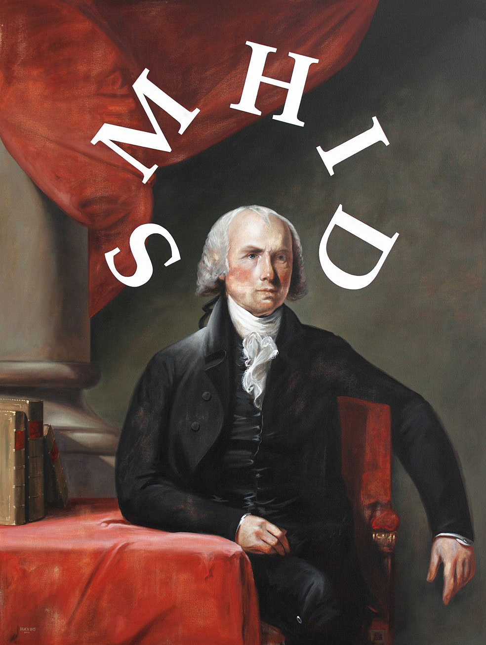 Shawn Huckins, Status Update of Mr. Madison, (Scratching My Head In Disbelief), acrylic on canvas, 52 x 40 in (135 x 102 cm), 2011. Private collection, Kristiansand, Norway.