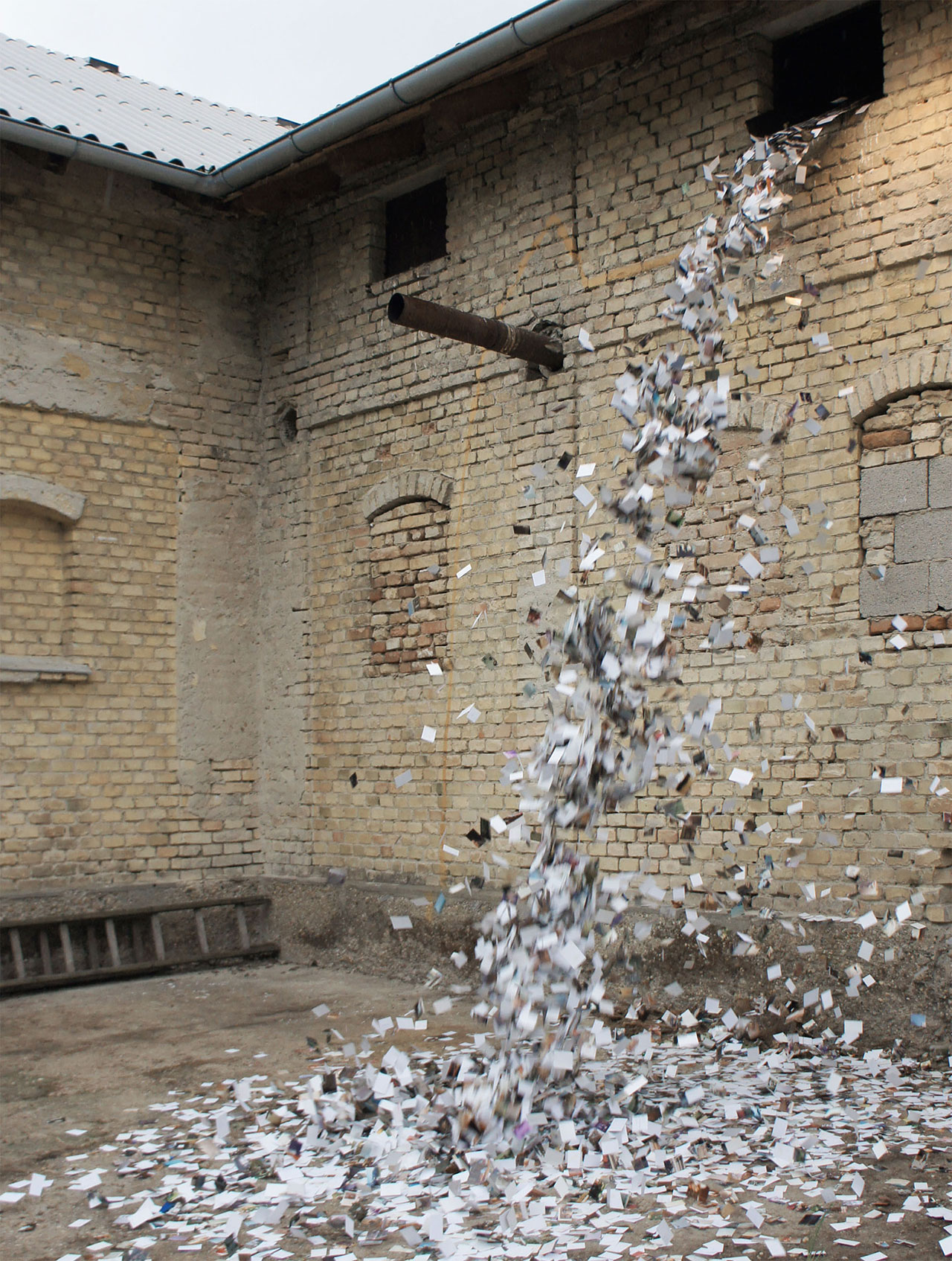 Letizia Werth, Waterfall, ongoing project, performance Klylehof, Austria, 2014. Photo, 40x30cm, framed. © Letizia Werth.