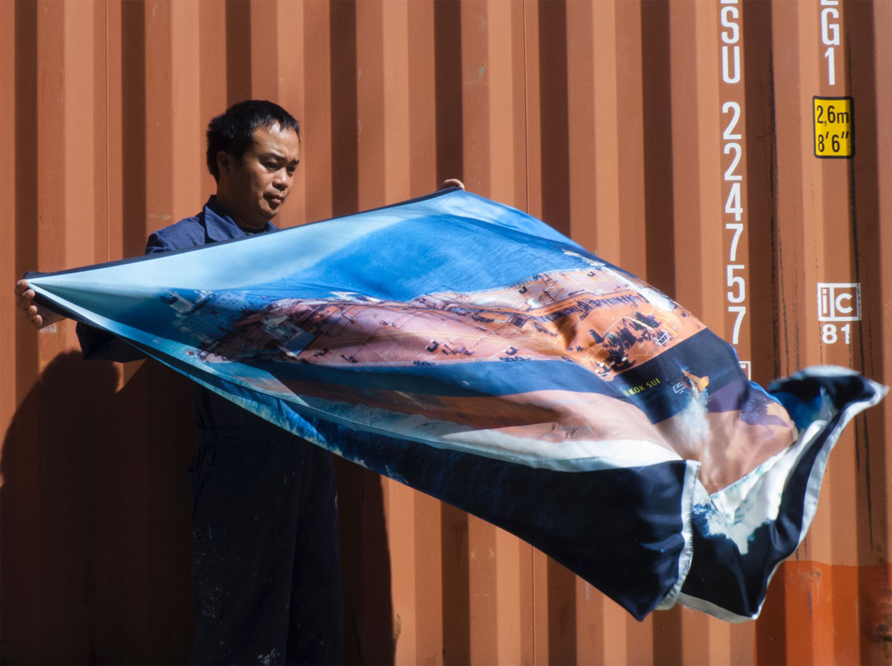 Silk scarf from the series 'I Will Care For You And Nurture Your Soul' by ΣΕΡΑΠΙΣ. Photo © ΣΕΡΑΠΙΣ.