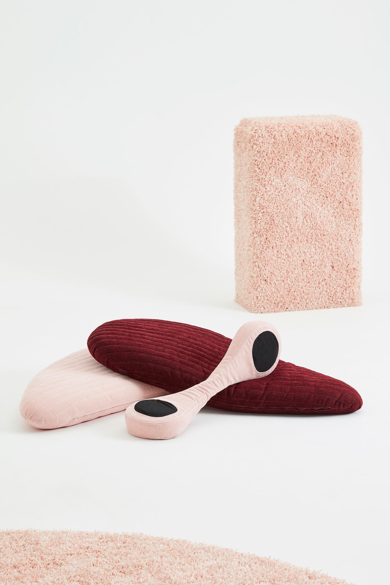 Pallium line of tactile products by Lise Vester, part of the exhibition “Remedy Rush” by the students from the furniture speciality at VIA Design. A collection designed for people with either physical or mental challenges.