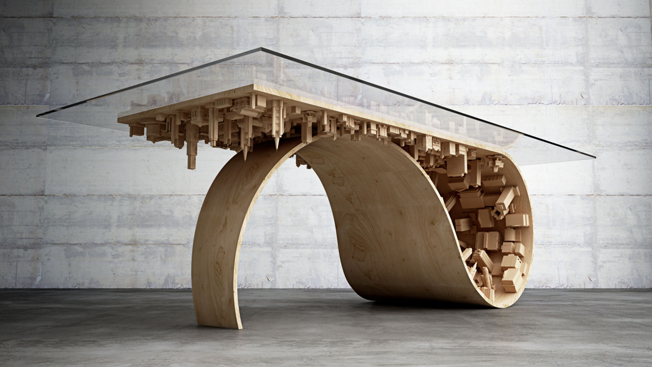 Wave City Dining Table by Stelios Mousarris.