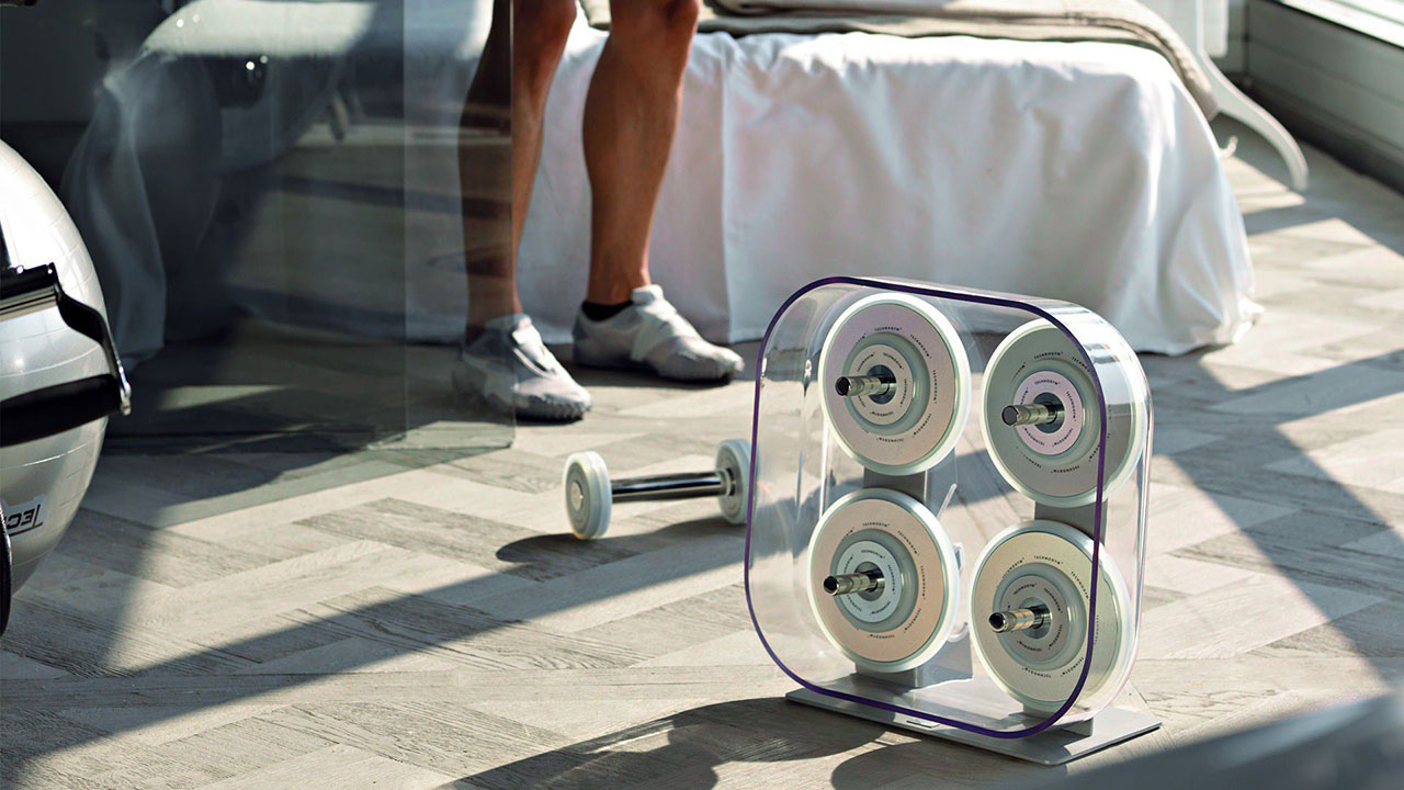 Wellness Rack, an elegant and functional weight kit by Technogym, © Technogym.