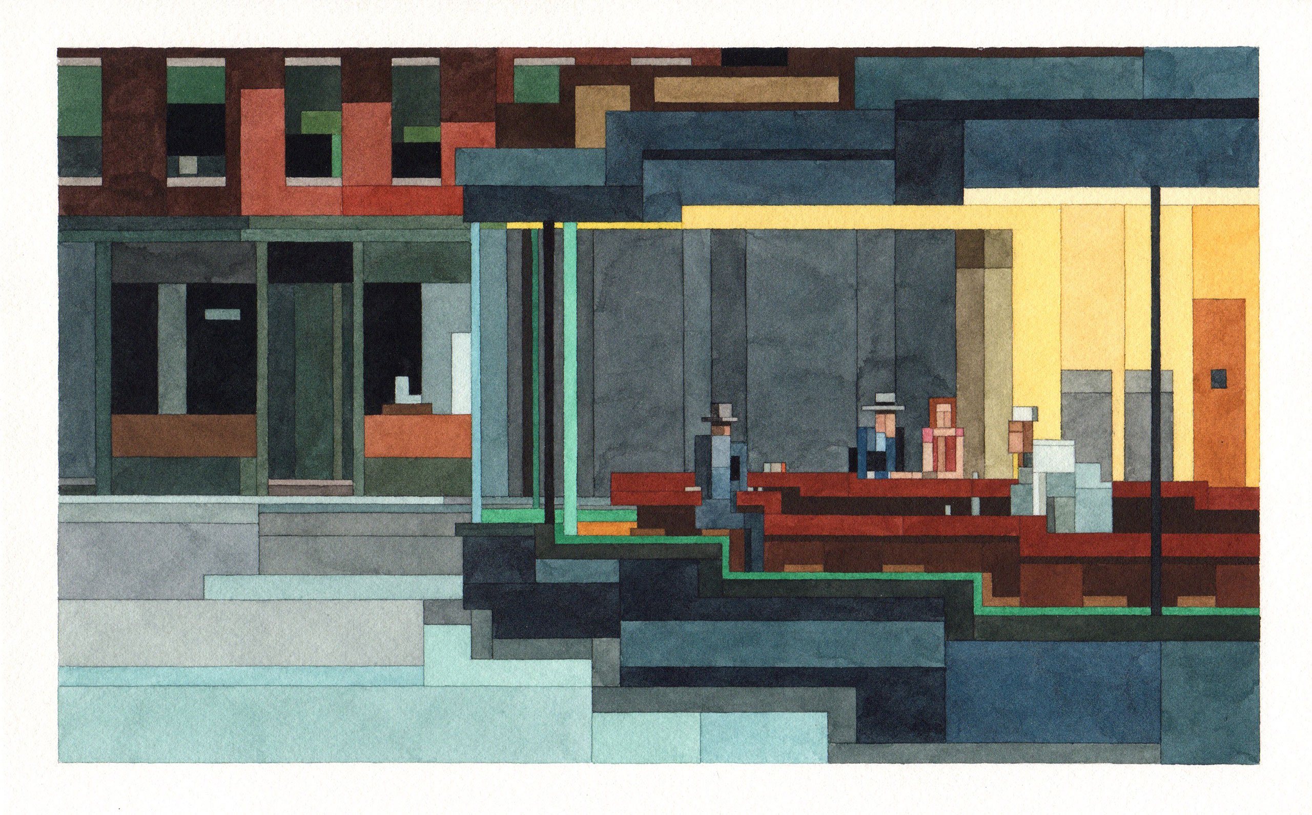 New Pixel Watercolour Paintings by Adam Lister will tell us a history