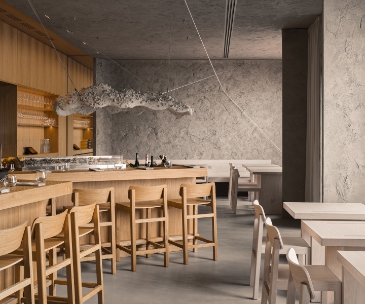 A Minimalist Restaurant in Saint Petersburg Comes Alive Through a Rich Tapestry of Textures  