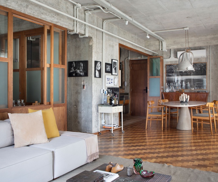 Industrial Vibes Softened by Vintage Touches in a São Paulo Apartment Guarantee Timeless Appeal
