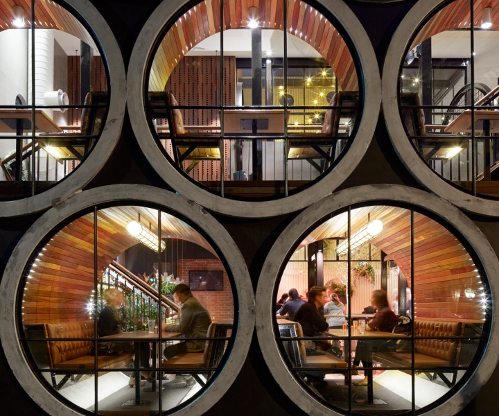 Drinking And Dining Inside Concrete-Pipes At The Prahran Hotel In Melbourne, Australia