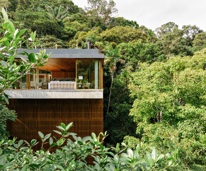 A House Peeking out of Brazil's Atlantic Forest Offers an Elegant Hideaway to Connect with Nature