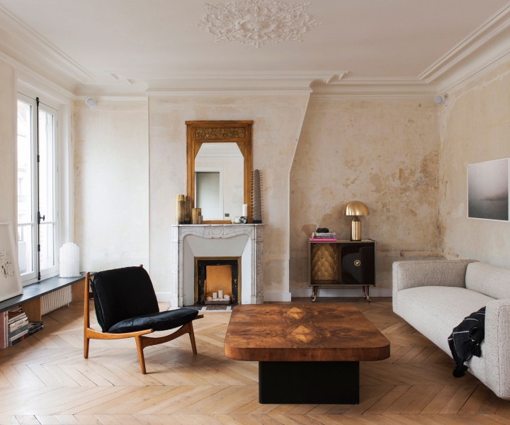 Bourgeois Opulence Meets Crisp Modernism In A Renovated Parisian Apartment by Diego Delgado-Elias