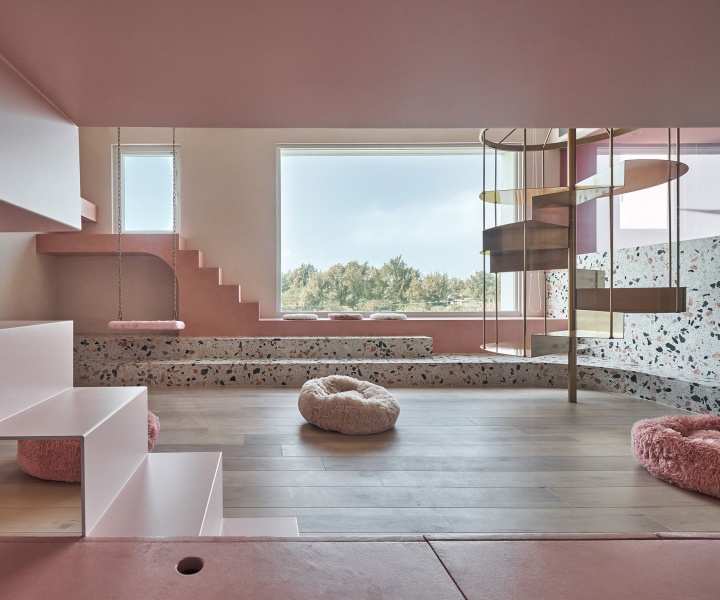 A Candy-Coloured Holiday House by KC Design Studio Welcomes Humans and Felines Alike