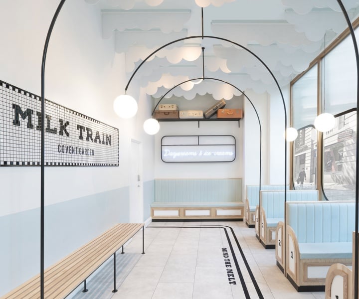 Milk Train Arrives in London's Covent Garden in Art Deco Playfulness