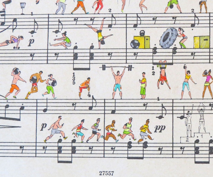 On Note: Miniature Illustrations on Sheet Music by Lena Erlich